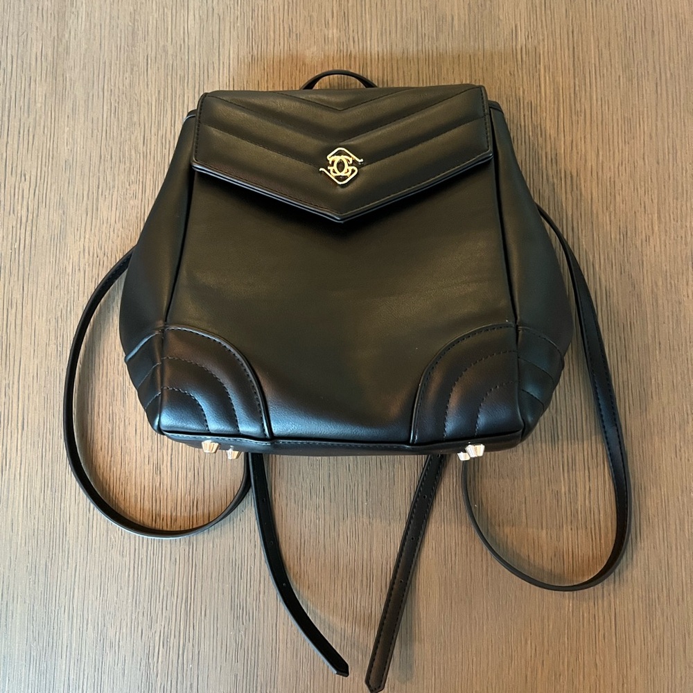 Glass Ladder & Company Mini Diana Black Leather Backpack